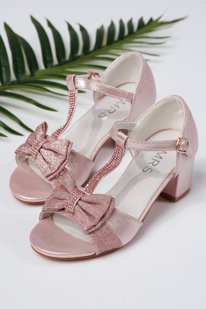 Sandale fete roz din piele ecologica Mona #21947