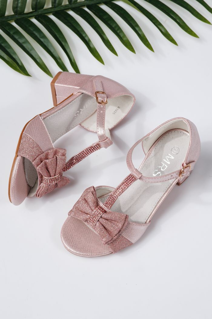 Sandale fete roz din piele ecologica Mona #21947