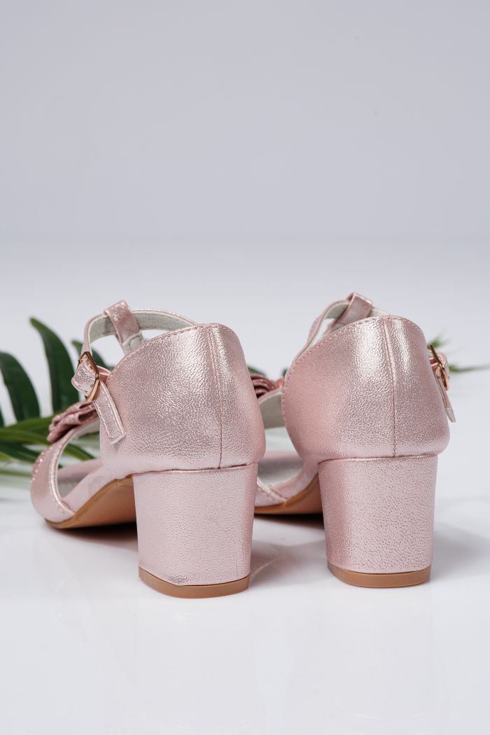 Sandale fete roz din piele ecologica Mona #21947
