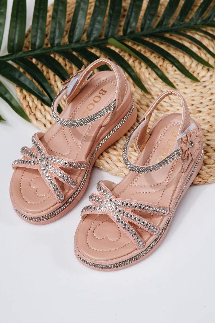 Sandale fete roz din piele ecologica Ophelia #21754