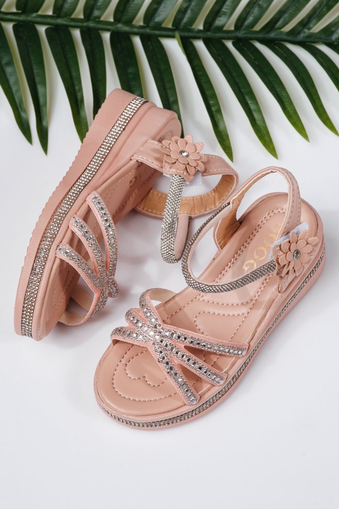 Sandale fete roz din piele ecologica Ophelia #21754