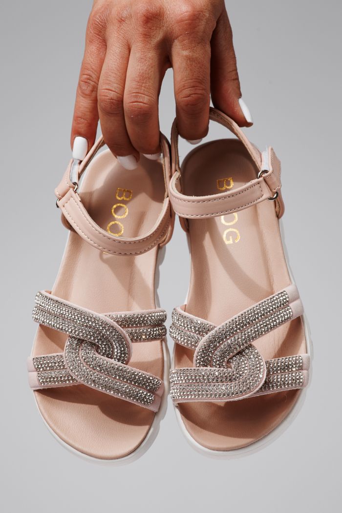 Sandale fete roz din piele ecologica Keira #21744