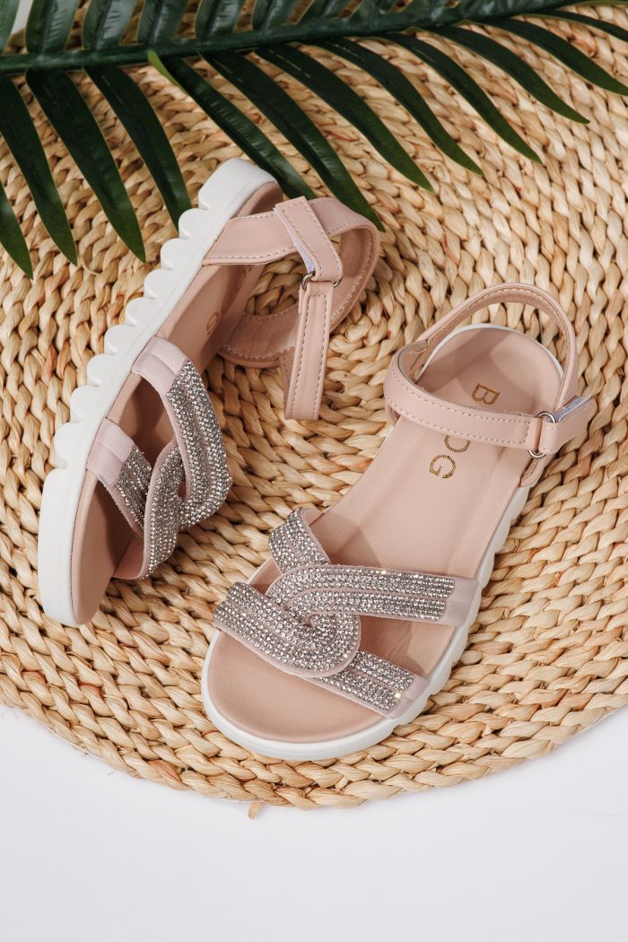 Sandale fete roz din piele ecologica Keira2 #21746