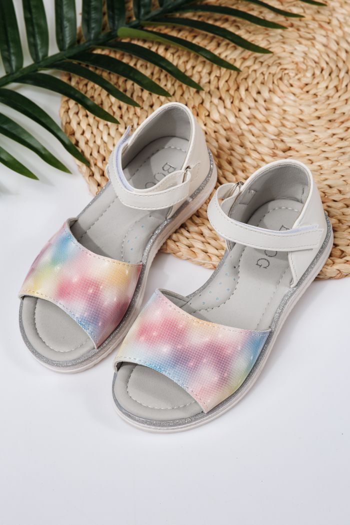 Sandale fete albe din piele ecologica Kaida2 #21728