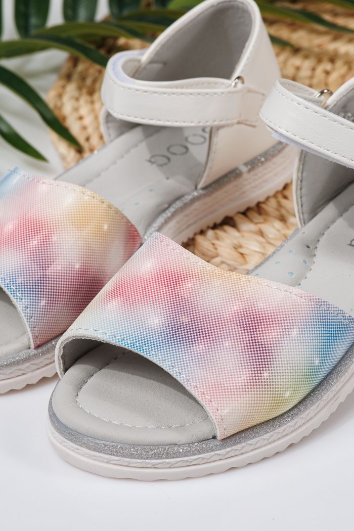 Sandale fete albe din piele ecologica Kaida2 #21728