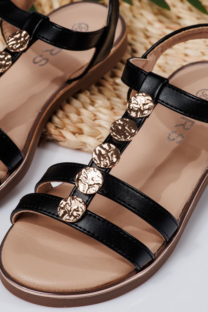 Sandale fete negre din piele ecologica Maria2 #22000
