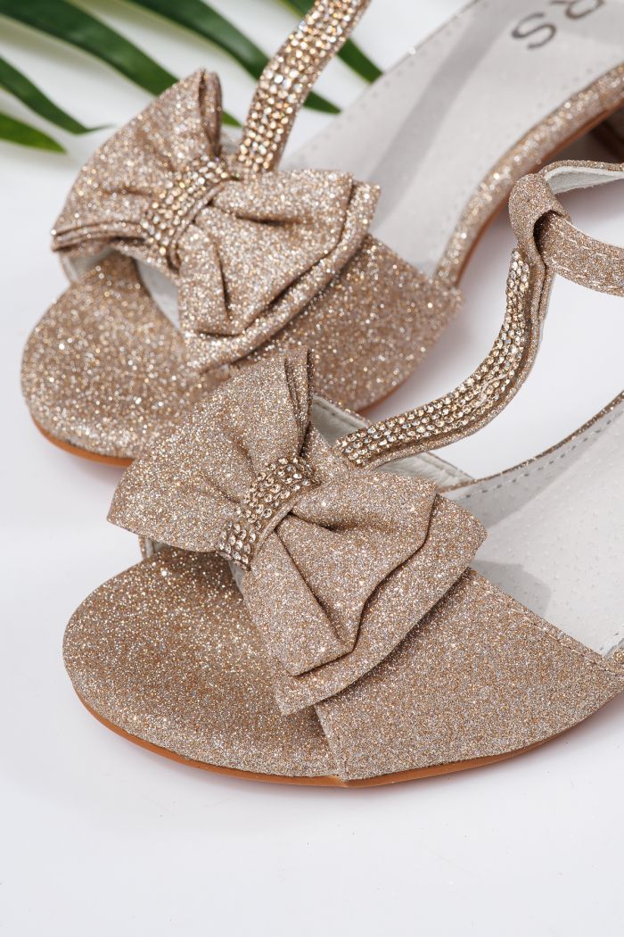 Sandale fete aurii din material textil Nico2 #22014