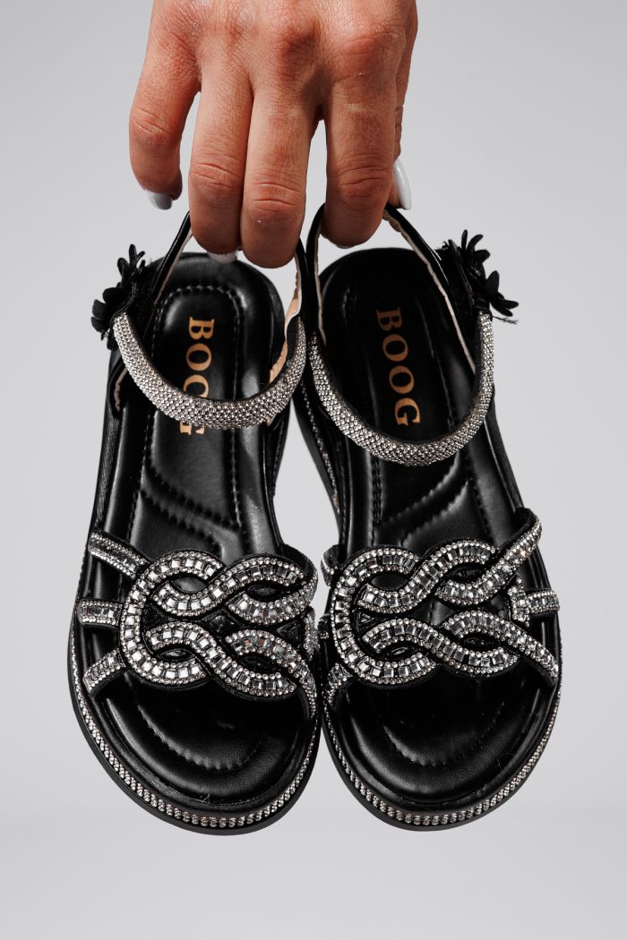 Sandale fete negre din piele ecologica Lilith #21748