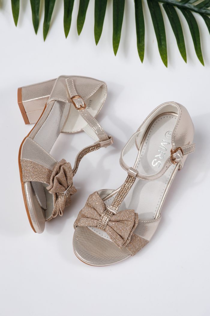 Sandale fete bej din piele ecologica Mona #21948