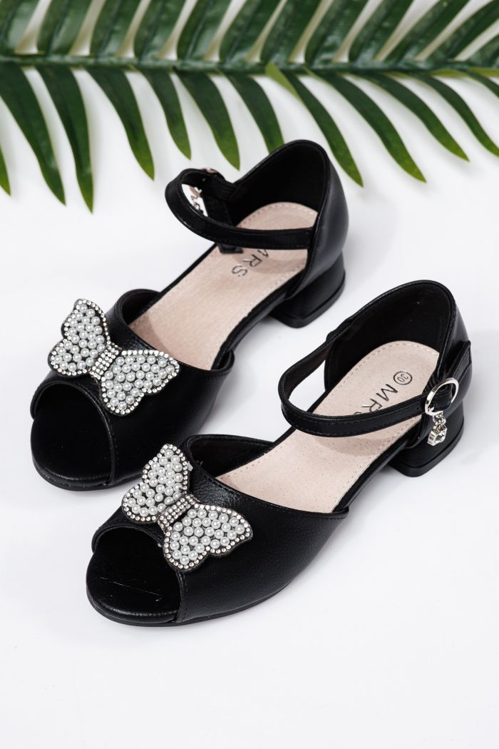 Sandale fete negre din piele ecologica Inna #21961