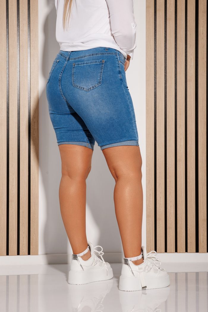 Blugi Scurti Batal Dama Rania Albastri #A1153