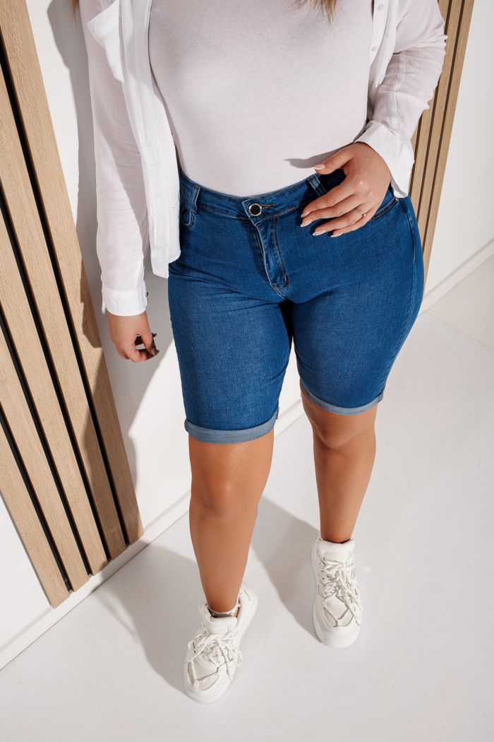 Blugi Scurti Batal Dama Sasha Albastri #A1155