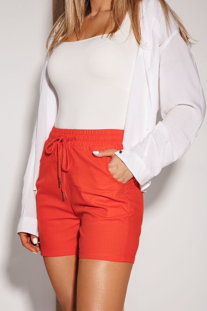 Pantaloni De Vara Scurti Dama Lissa Rosii #A1135
