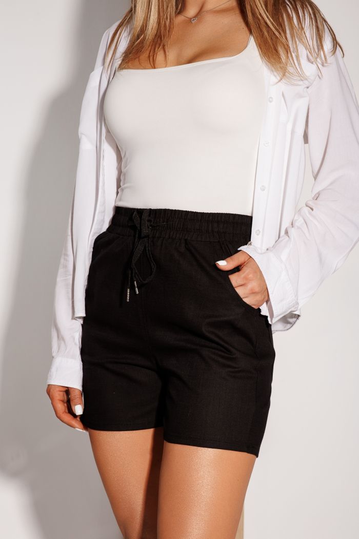 Pantaloni De Vara Scurti Dama Lissa Negri #A1129