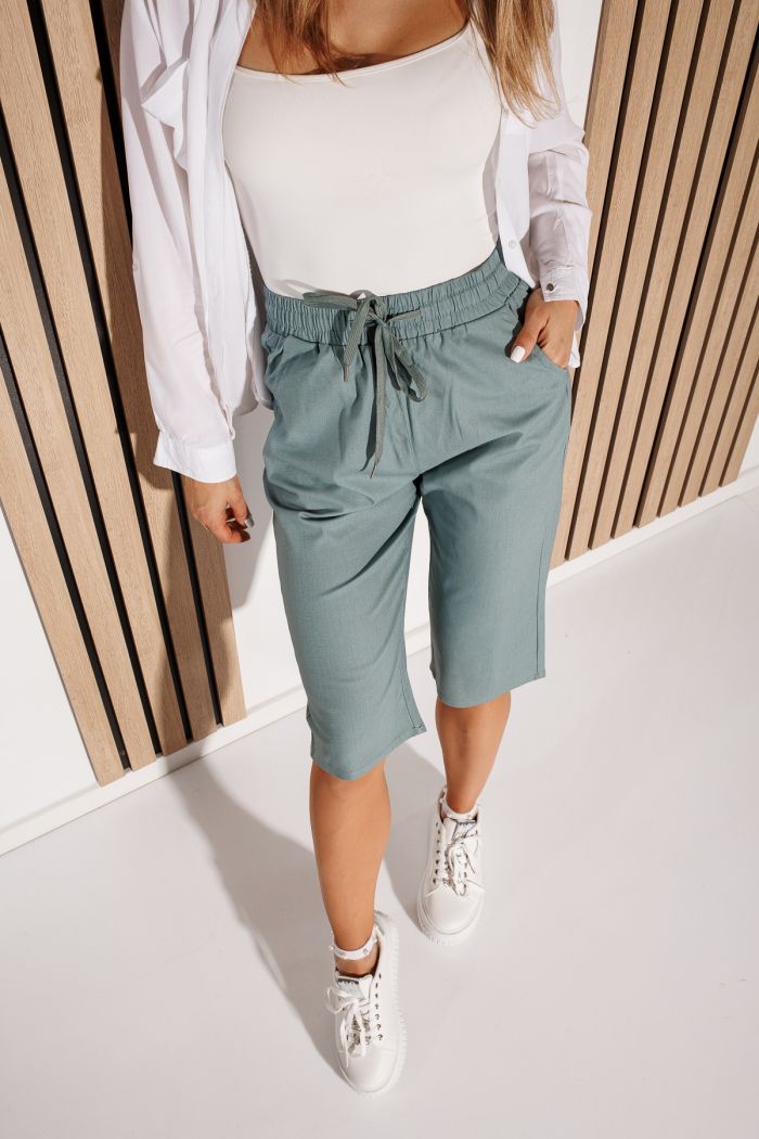 Pantaloni De Vara Trei Sferturi  Dama Lissa2 Verzi #A1137