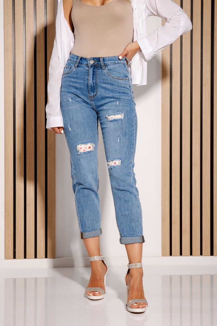 Blugi Baggy Fit Dama Aylani Albastri #A1165