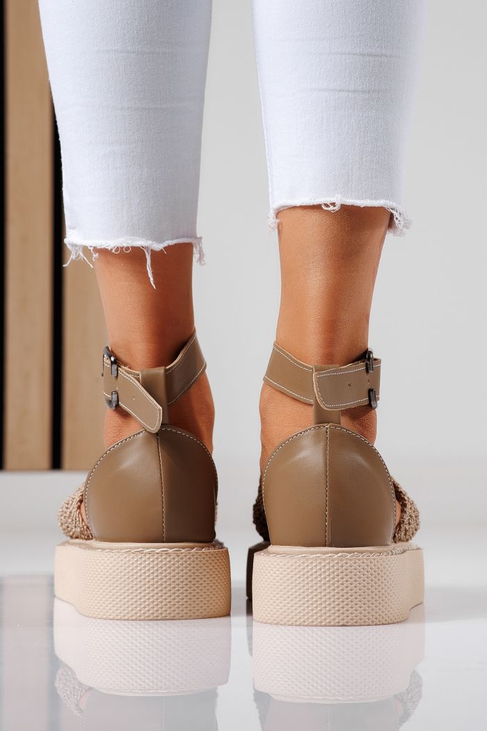Pantofi casual dama bej din material textil Amira #22426