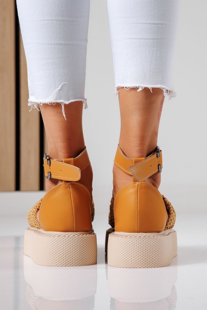 Pantofi casual dama galbeni din material textil Amira #22422