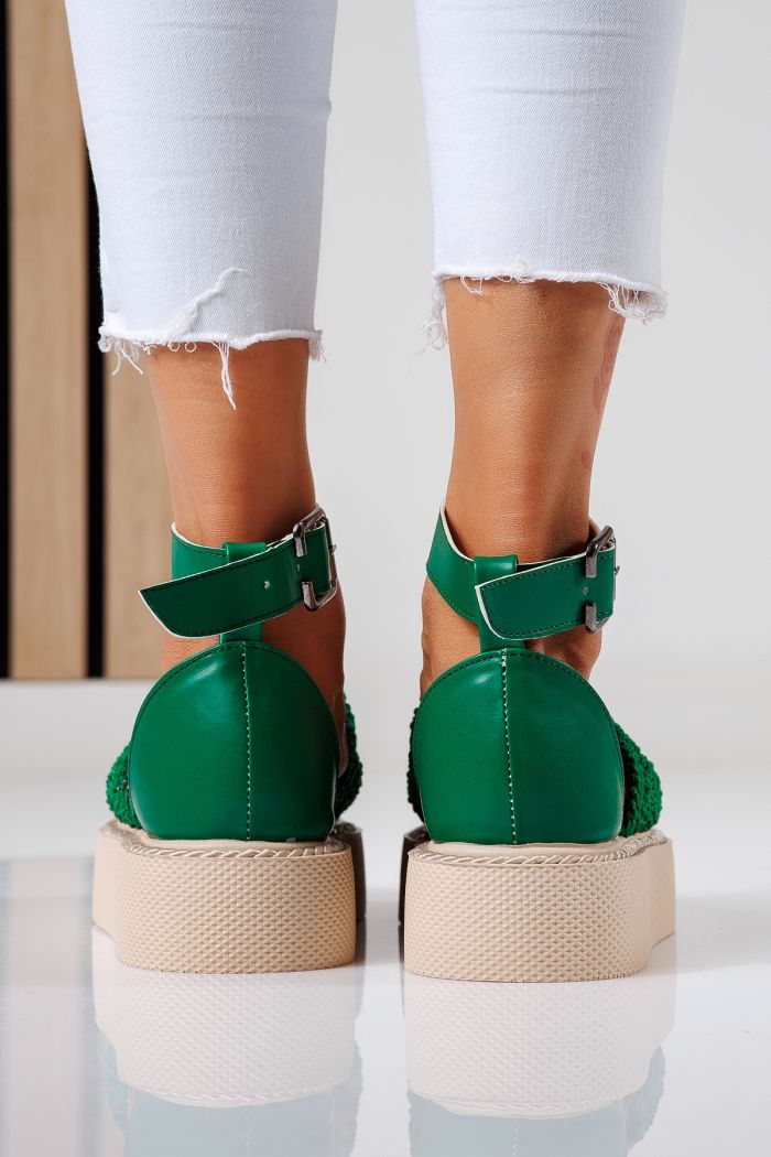 Pantofi casual dama verzi din material textil Amira #22424