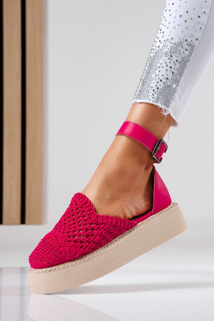 Pantofi casual dama roz din material textil Amira #22421