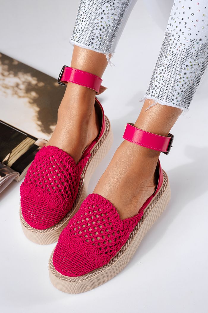 Pantofi casual dama roz din material textil Amira #22421