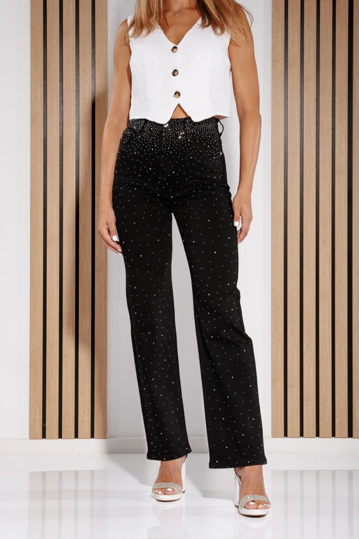 Blugi Wide Leg Dama Inara Negri #A1196