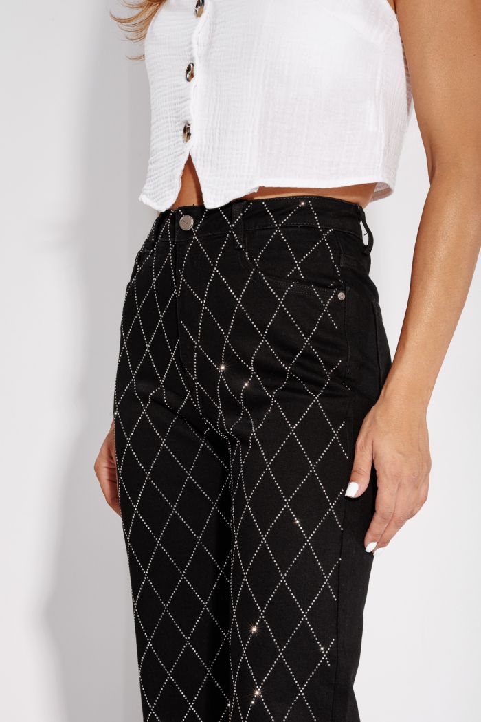 Blugi Wide Leg Dama Elora Negri #A1194