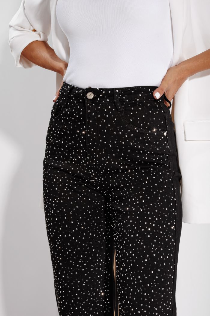 Blugi Wide Leg Dama Elora Negri #A1193