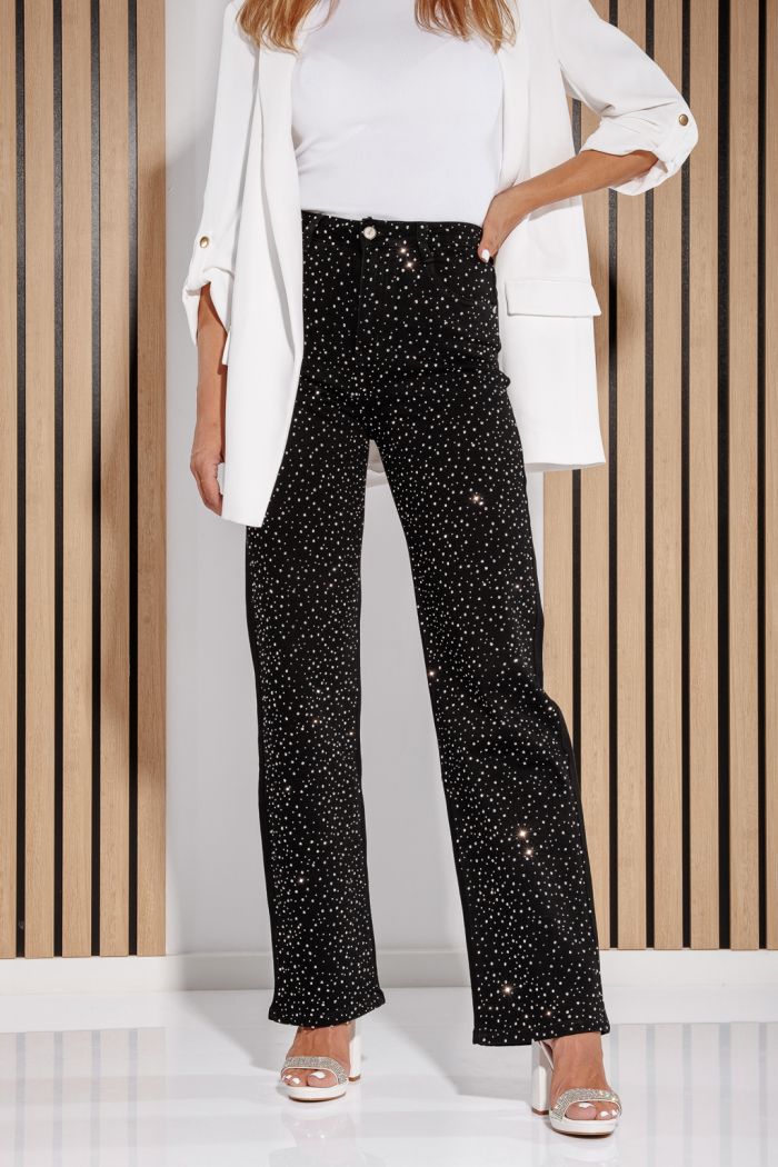 Blugi Wide Leg Dama Elora Negri #A1193