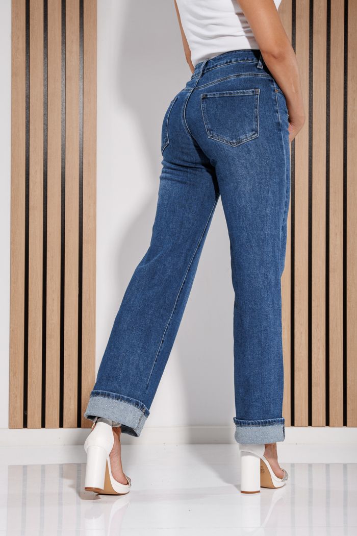 Blugi Wide Leg Dama Lia  Albastri #A1168