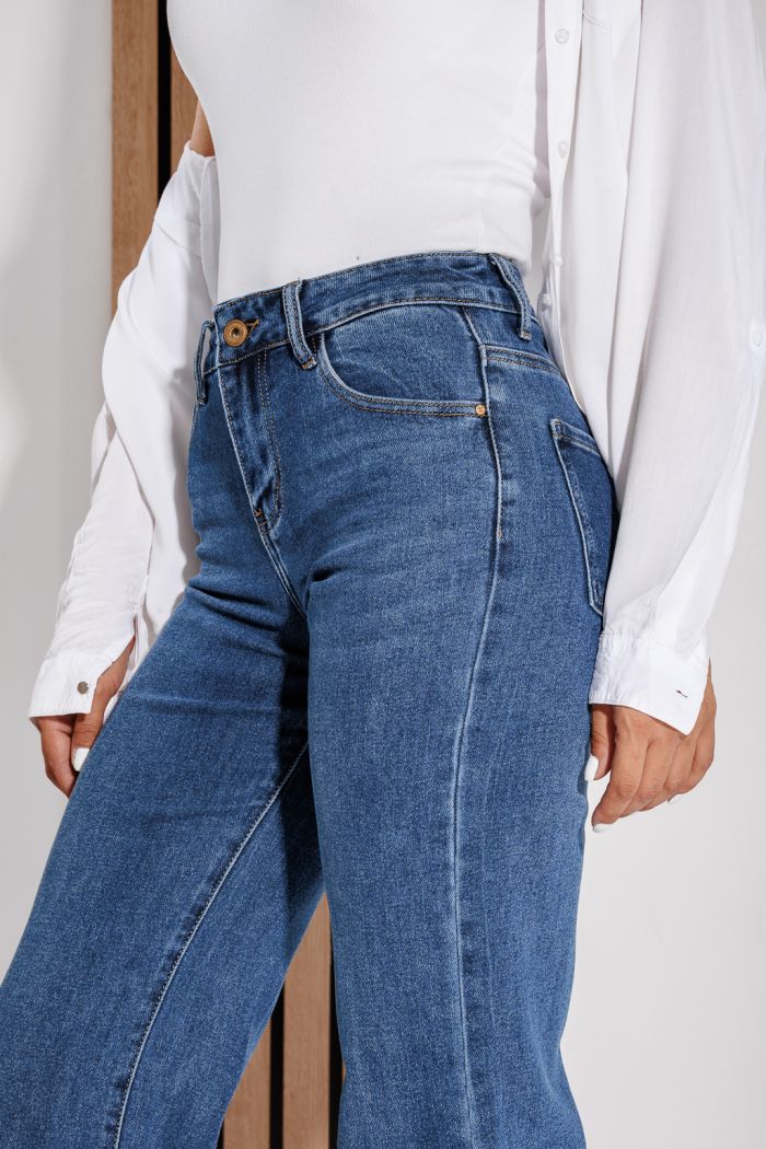 Blugi Wide Leg Dama Lia  Albastri #A1168