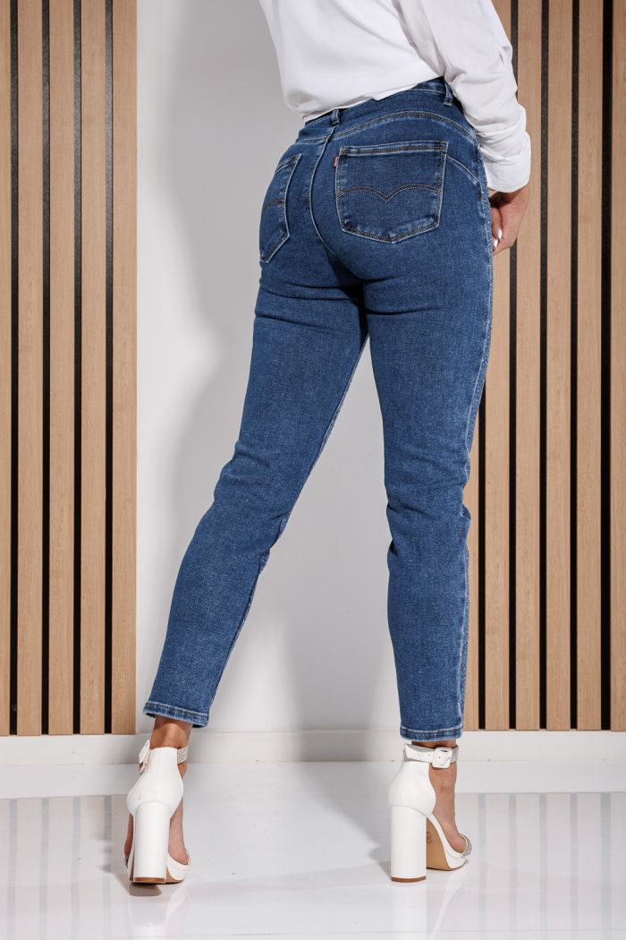 Blugi Skinny cu PushUp Dama Iris Albastri #A1171