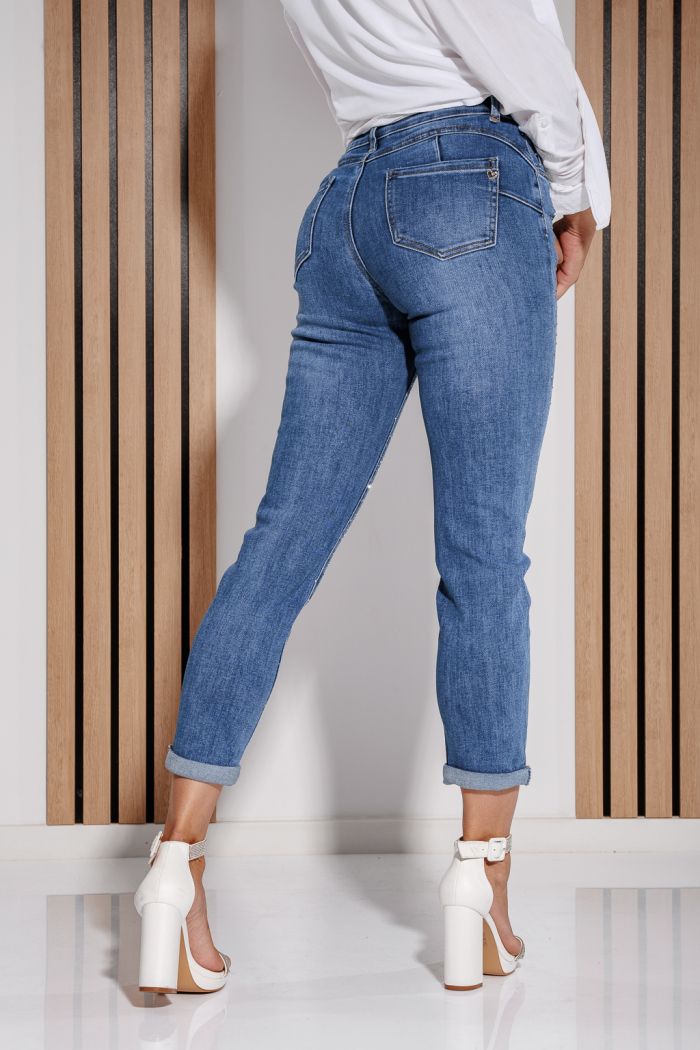 Blugi Skinny cu PushUp Dama Victoria Albastri #A1184