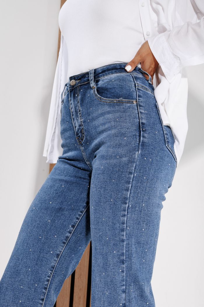 Blugi Wide Leg  Dama Freya Albastri #A1181