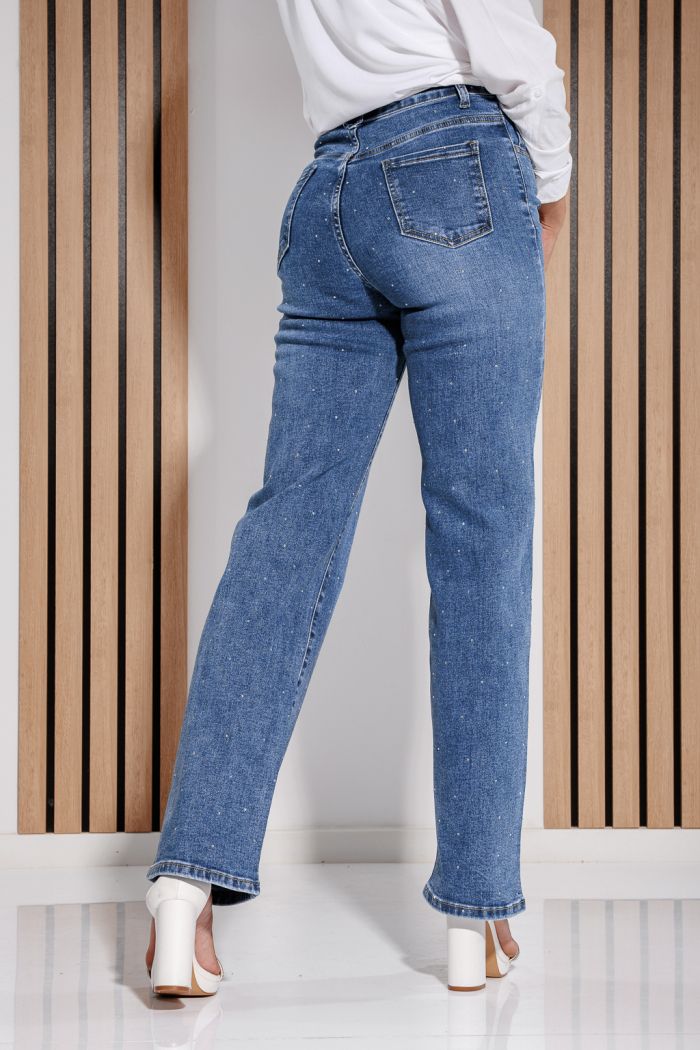 Blugi Wide Leg  Dama Freya Albastri #A1181
