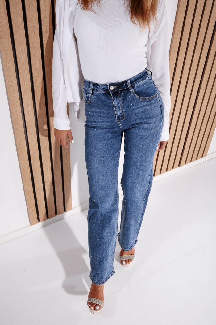 Blugi Wide Leg  Dama Freya Albastri #A1181