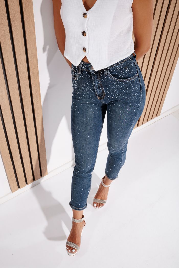 Blugi Skinny Dama Luna Albastri #A1173