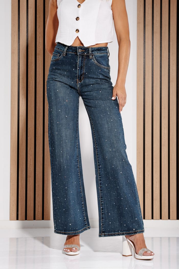 Blugi Evazati Dama Aura Albastri #A1174