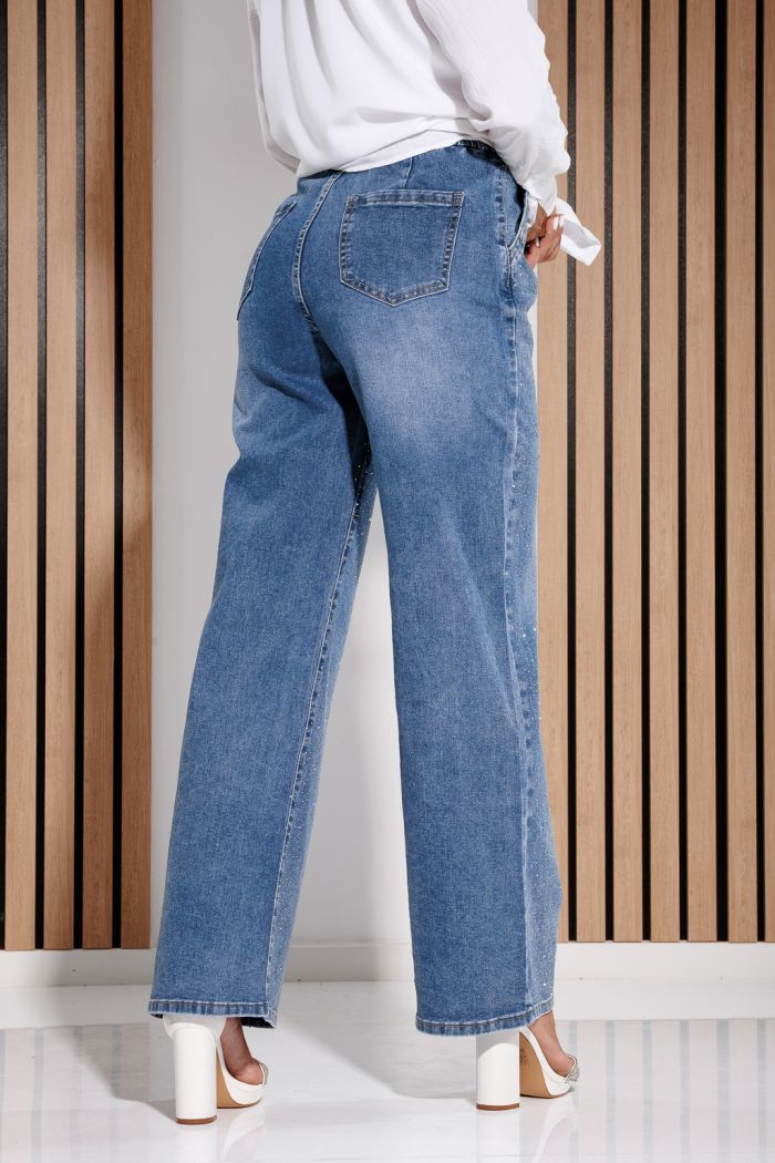 Blugi Evazati Dama Athena Albastri #A1178