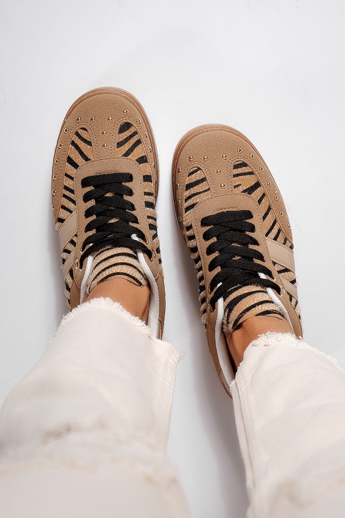Adidasi dama khaki din piele ecologica intoarsa Clara #22491