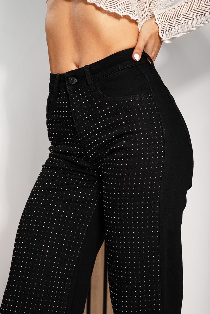 Blugi Wide Leg Dama Cleopatra Negri #A1219