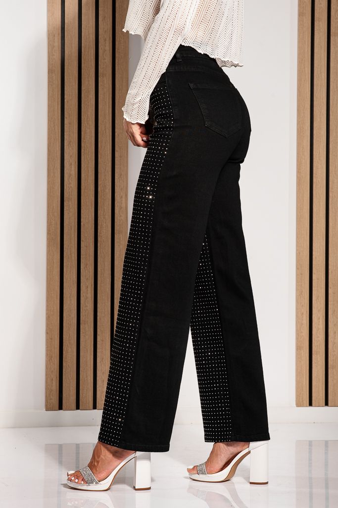 Blugi Wide Leg Dama Cleopatra Negri #A1219