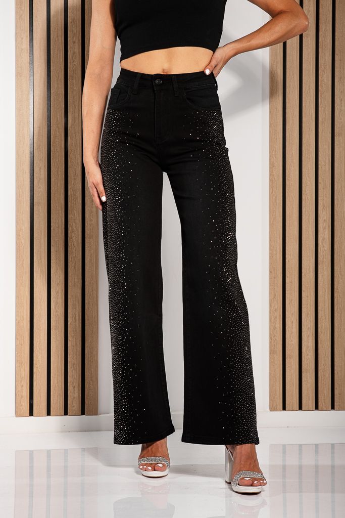 Blugi Wide Leg Fit Dama Giovana Negri #A1209