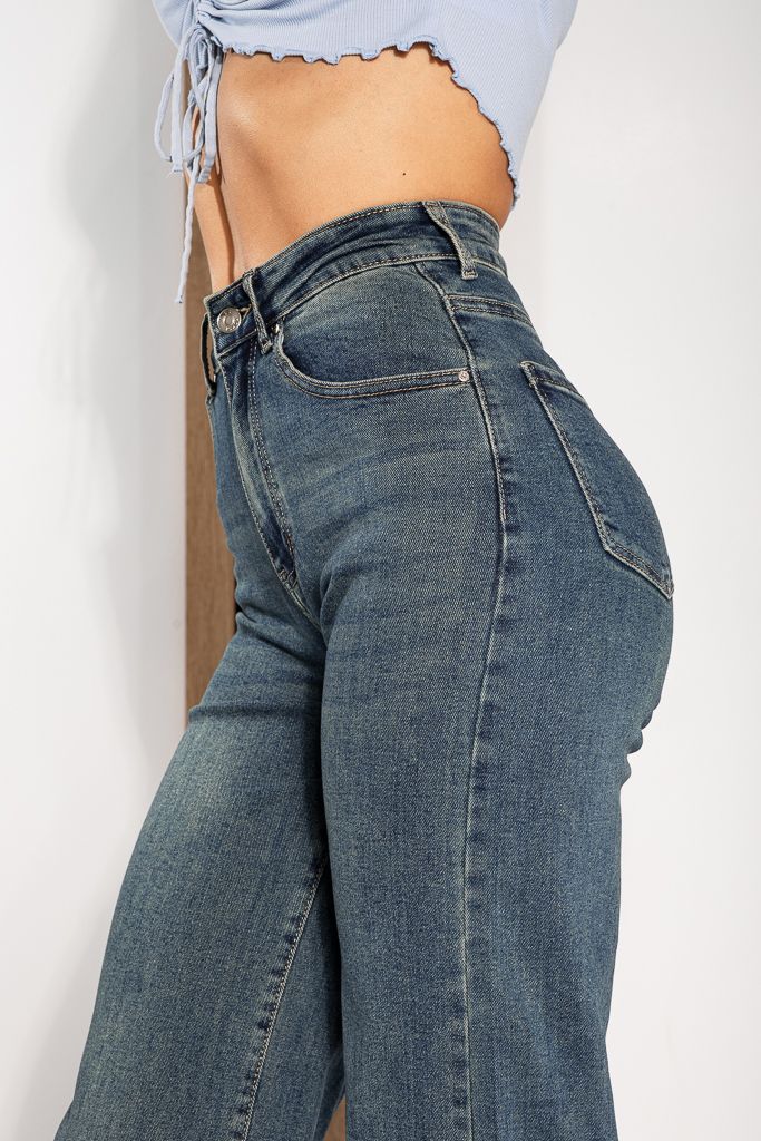 Blugi Wide Leg Fit Dama Elissa Albastri #A1225