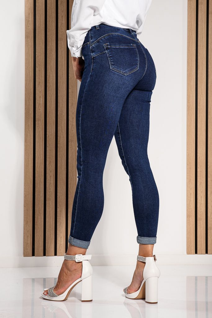 Blugi Skinny cu PushUp Dama Dalila Albastri #A1217