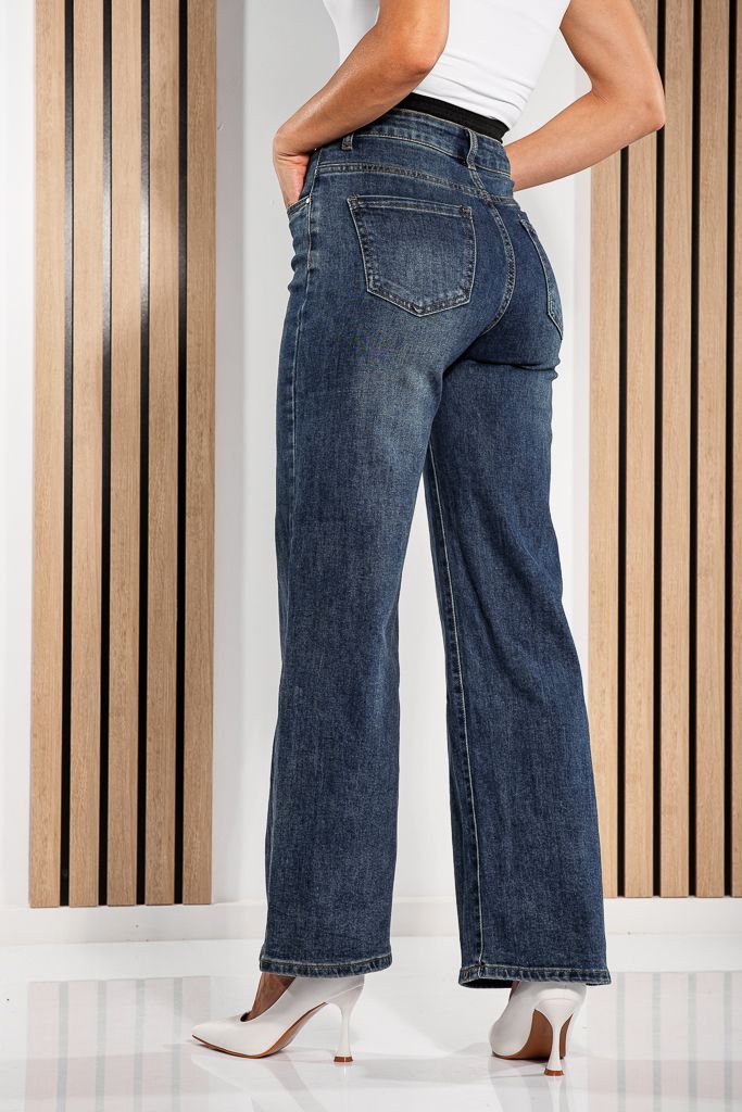 Blugi Wide Leg Fit Dama Catlin Albastri #A1216