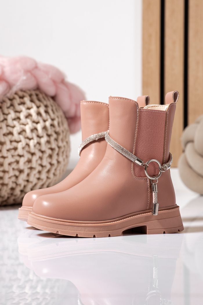 Ghete fete imblanite roz din piele ecologica Ana #22565