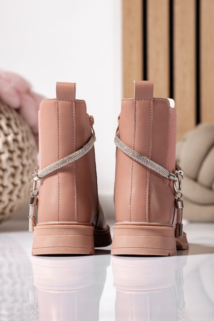 Ghete fete imblanite roz din piele ecologica Ana #22565