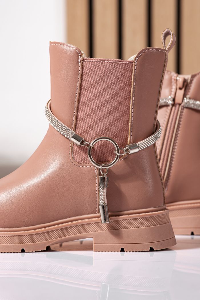 Ghete fete imblanite roz din piele ecologica Ana #22565