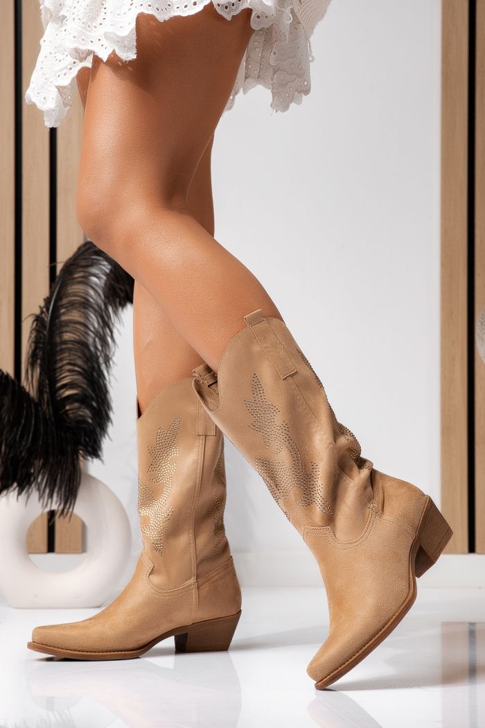 Ciocate dama captusite khaki din piele ecologica intoarsa Abrienda #22579